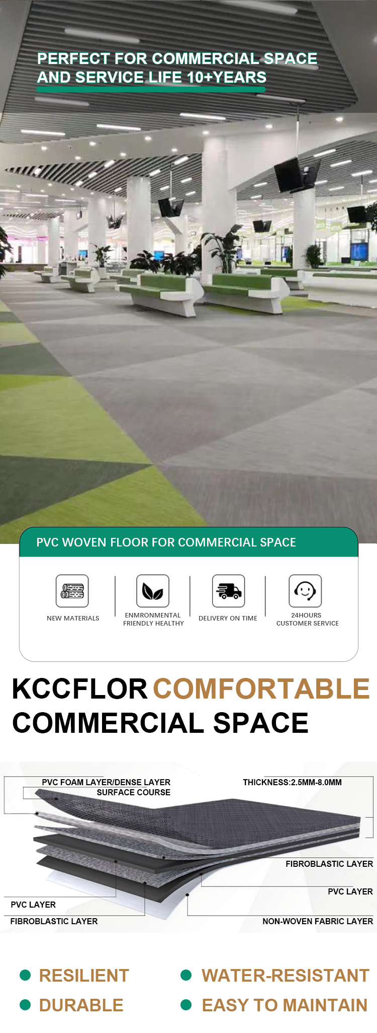PVC woven vinyl flooring